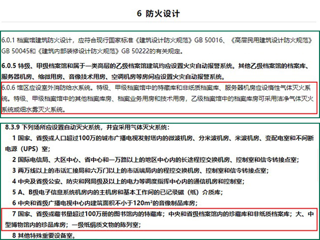 檔案中心氣體滅火系統(tǒng)規(guī)范